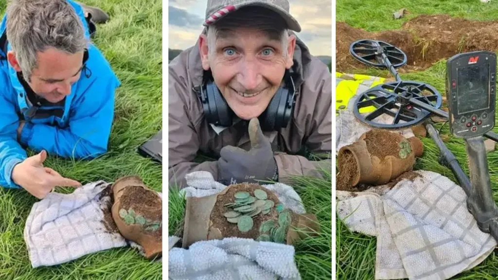 Detectorist discovers massive haul of ancient Roman coins in Wales.