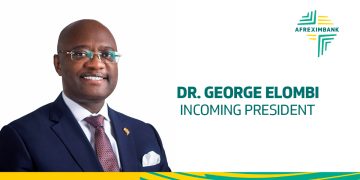 : “Afreximbank president George Elombi sworn in at investiture ceremony news event.”