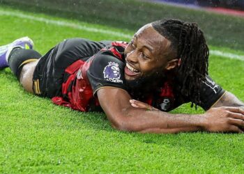 Antoine Semenyo celebrates his second goal