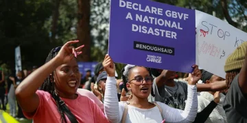 south africa women protest demanding end to gender-based violence