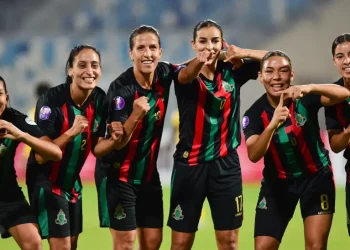 AS FAR team celebrates after winning the African Champions League Women's Edition final match.