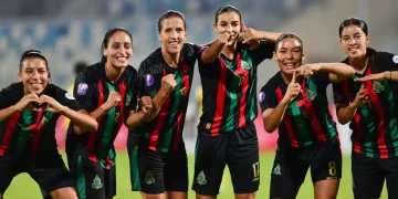 AS FAR team celebrates after winning the African Champions League Women's Edition final match.