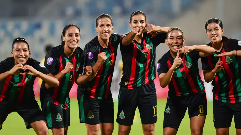 AS FAR team celebrates after winning the African Champions League Women's Edition final match.