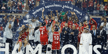 african women's basketball teams celebrating Al Ahly Sporting Club championships in FIBA Women’s League Africa 2025