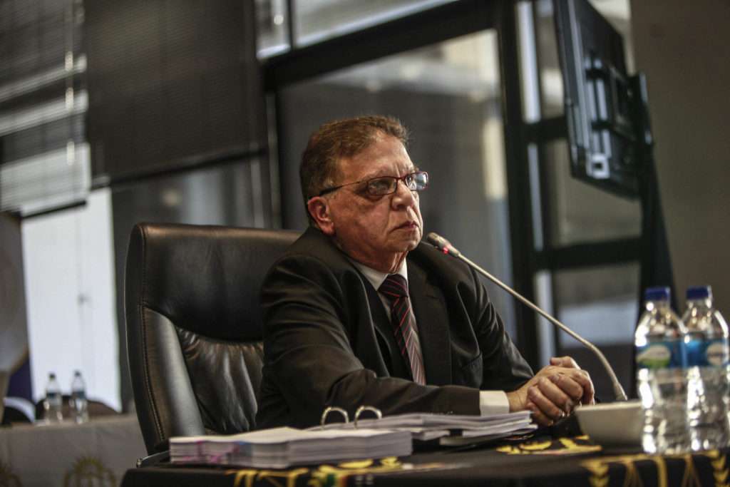 ustice Under Scrutiny: A file photo of Judge Mushtak Parker on the bench. The veteran jurist’s career now hangs in the balance following the decision to uphold charges of gross misconduct. The ruling focuses on regarding a 2019 assault allegation and the failure to disclose trust fund deficits.