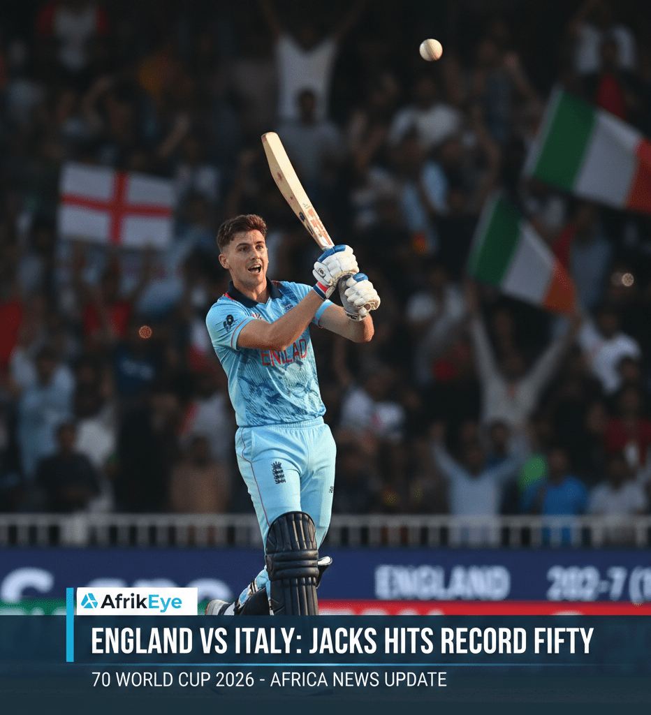 England vs Italy T20 World Cup 2026 Jacks Hits Record Fifty
